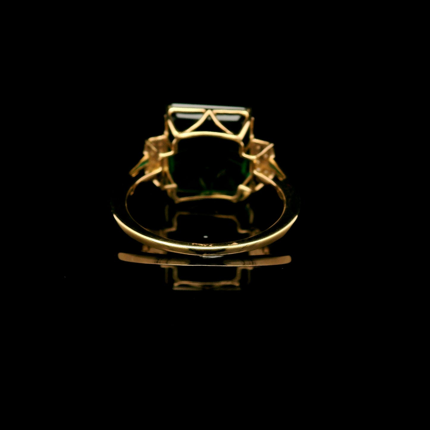 5.19 Ct Emerald Cut Lab Grown Emerald 14K Gold Ring