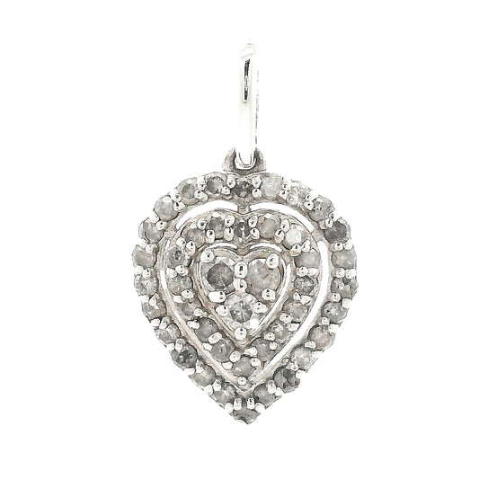 0.47 Ct Round Diamond, 925 Sterling Silver Pendant