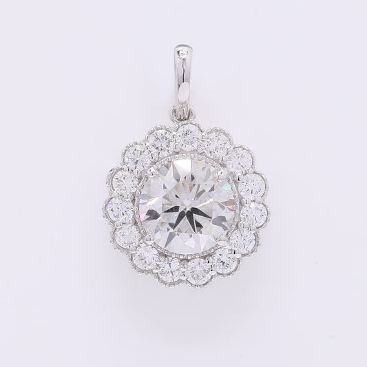 2.03 Carats Lab Grown Diamond 14K Gold Pendant