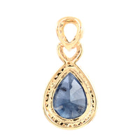 2.08 Ct Pear Mixed Cut Natural Corundum Sapphire 14K Gold Pendant