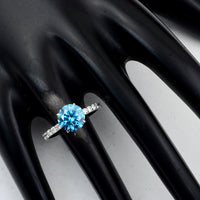 2.32 Carats Blue Lab Grown Diamond 14K Gold Ring