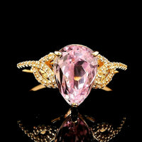 3.34 Ct Pear Kunzite 14K Gold Ring