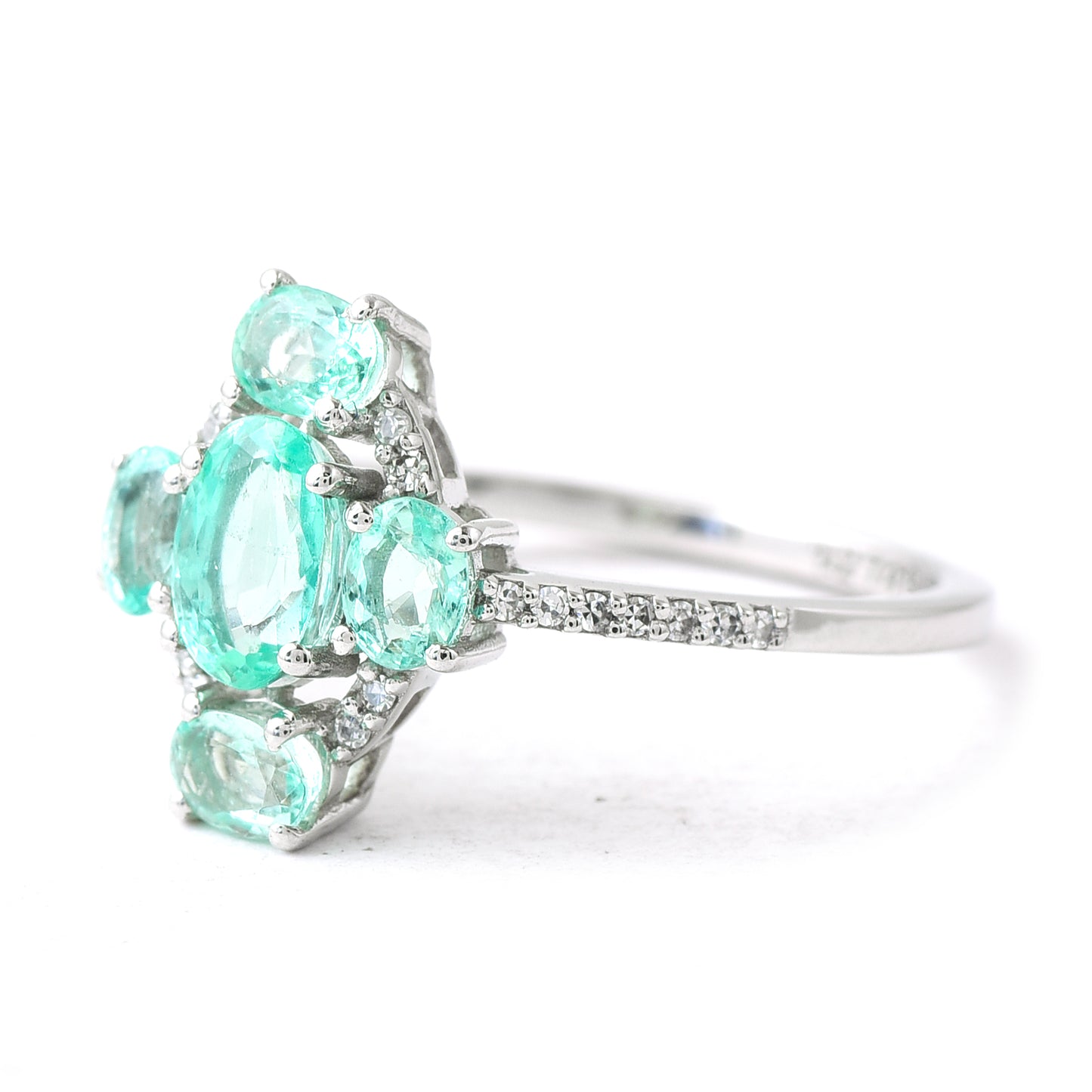 2.95 Ct Oval Mixed Cut Natural Emerald 950 Platinum Ring