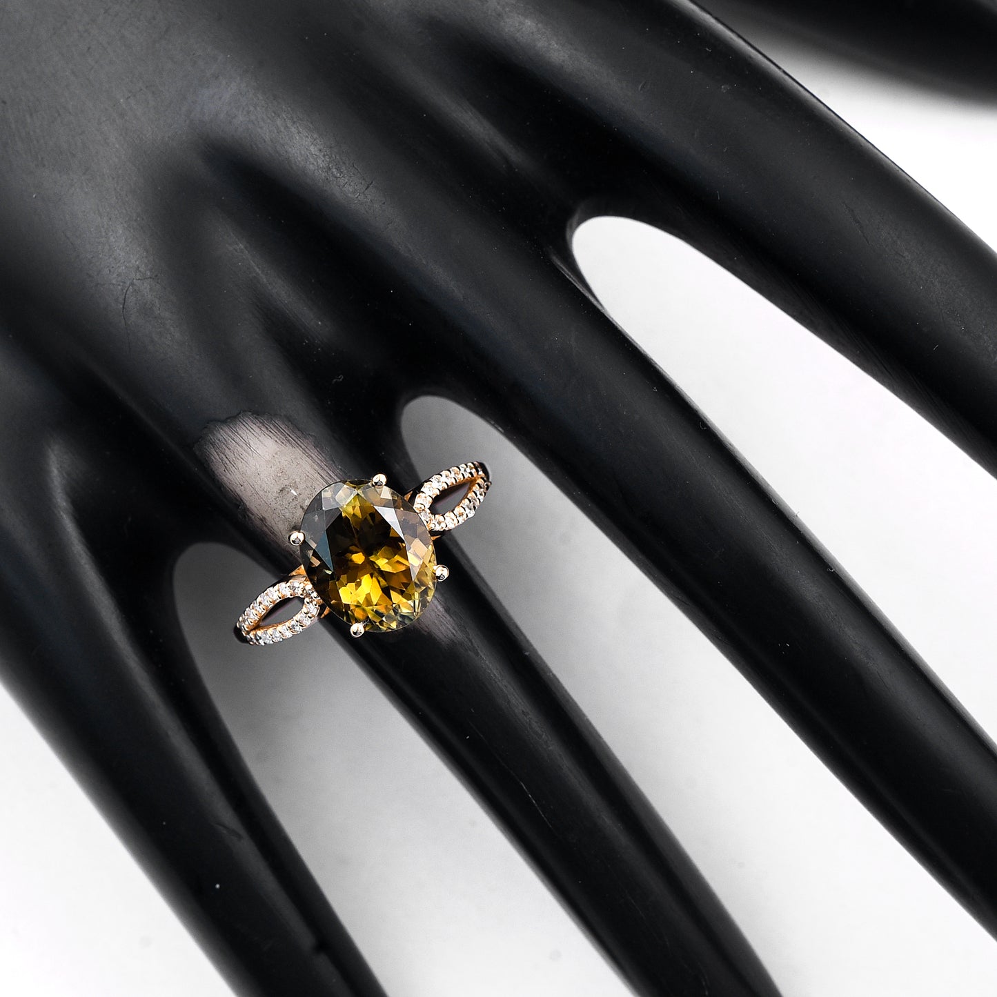 2.96 Ct Oval Mixed Cut Natural Tourmaline 14K Gold Ring