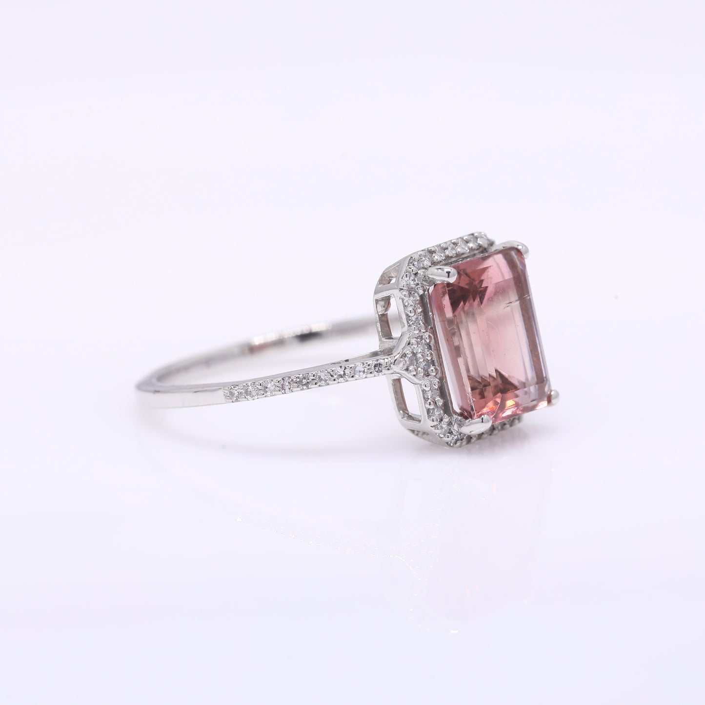 2.77 Ct Octagon Step Cut Natural Tourmaline 950 Platinum Ring