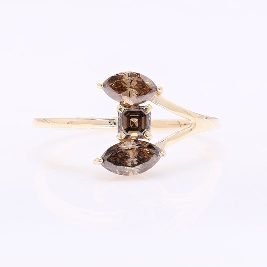 0.91 Ct Marquise Fancy Diamond 14K Gold Ring