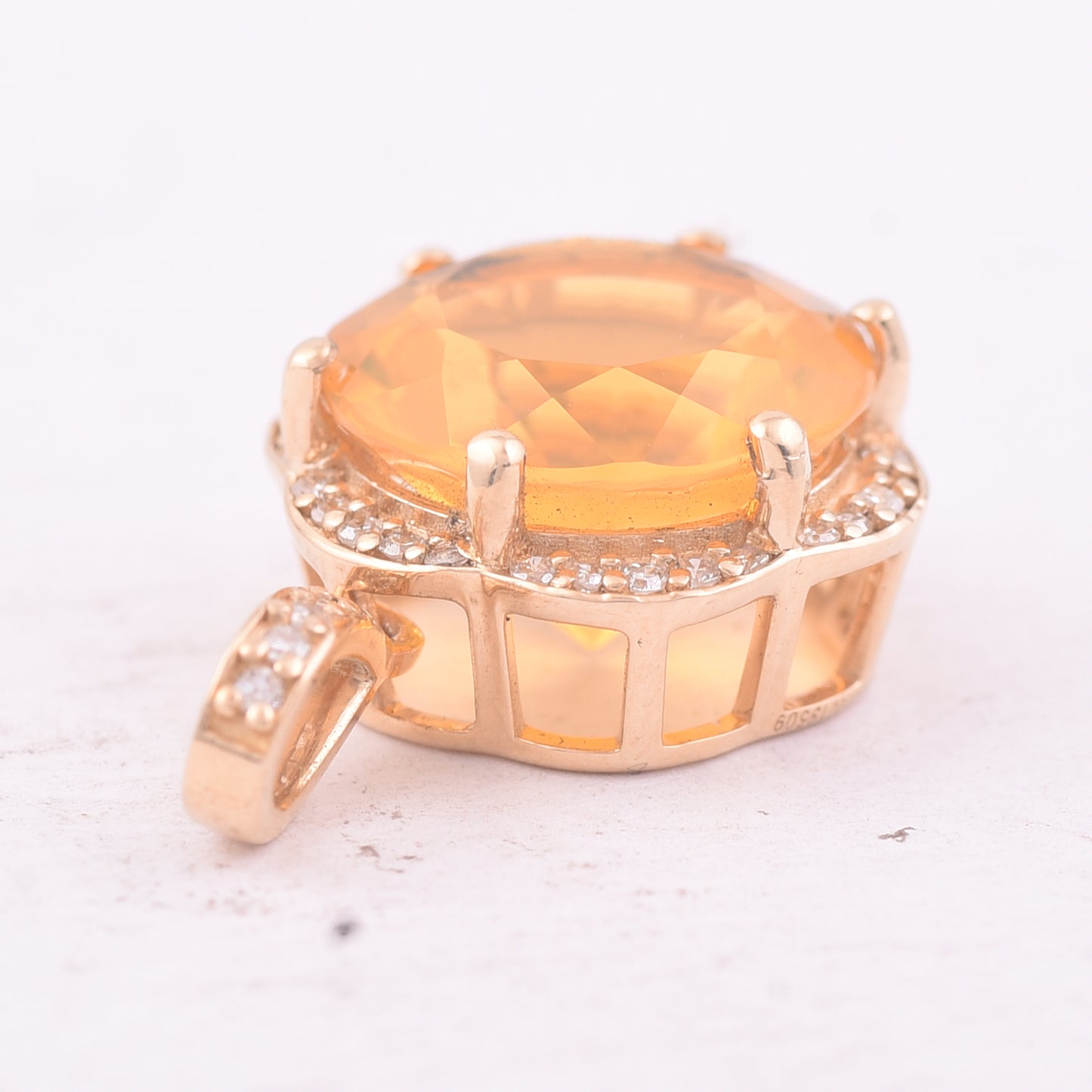 2.61 Ct Round Mixed Cut Natural Fire Opal 14K Gold Pendant