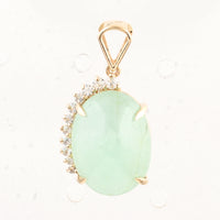 9.02 Ct Oval Emerald 14K Gold Pendant