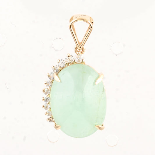 9.02 Ct Oval Emerald 14K Gold Pendant
