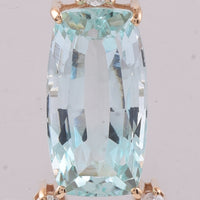 3.68 Ct Cushion Natural Beryl 14K Gold Pendant