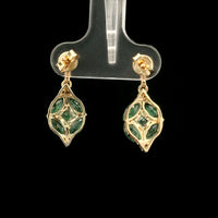 2.21 Ct Marquise Emerald 14K Gold Earrings