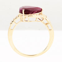 4.47 Ct Pear Ruby 14K Gold Ring
