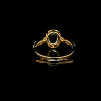 1.33 Ct Oval Mixed Cut Natural Aquamarine 14K Gold Ring