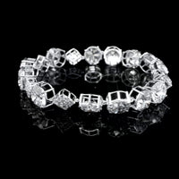 32.52 Ct Round Lab Grown Diamond 14K Gold Bracelet