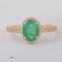 1.54 Ct Oval Emerald 9K Gold Ring