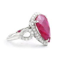 6.75 Ct Pear Ruby 950 Platinum Ring