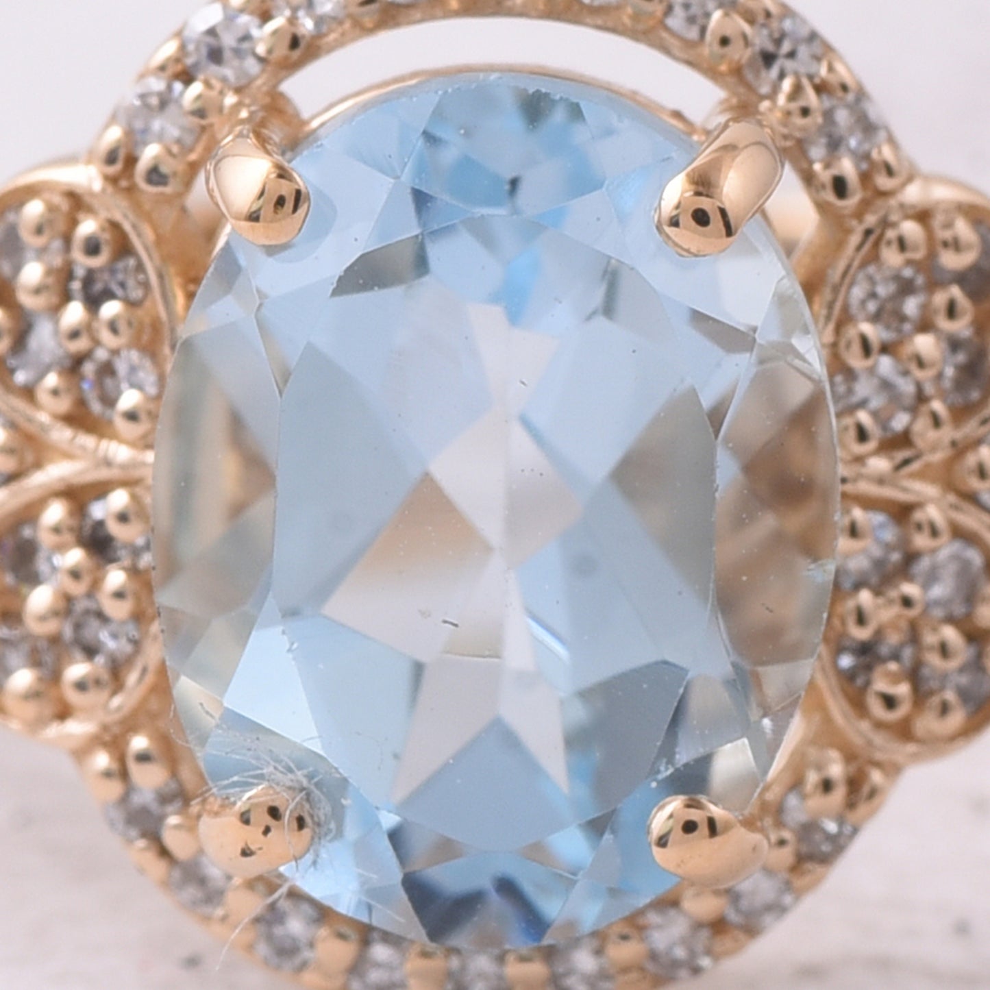 2.59 Ct Oval Mixed Cut Natural Topaz 14K Gold Ring