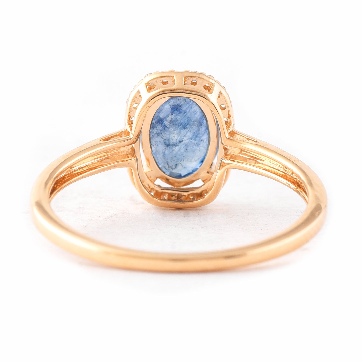 1.81 Ct Oval Mixed Cut Natural Sapphire 14K Gold Ring