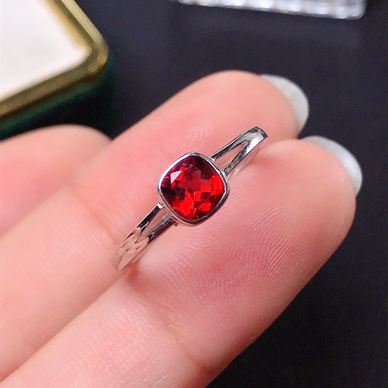 Garnet 925 Sterling Silver Ring