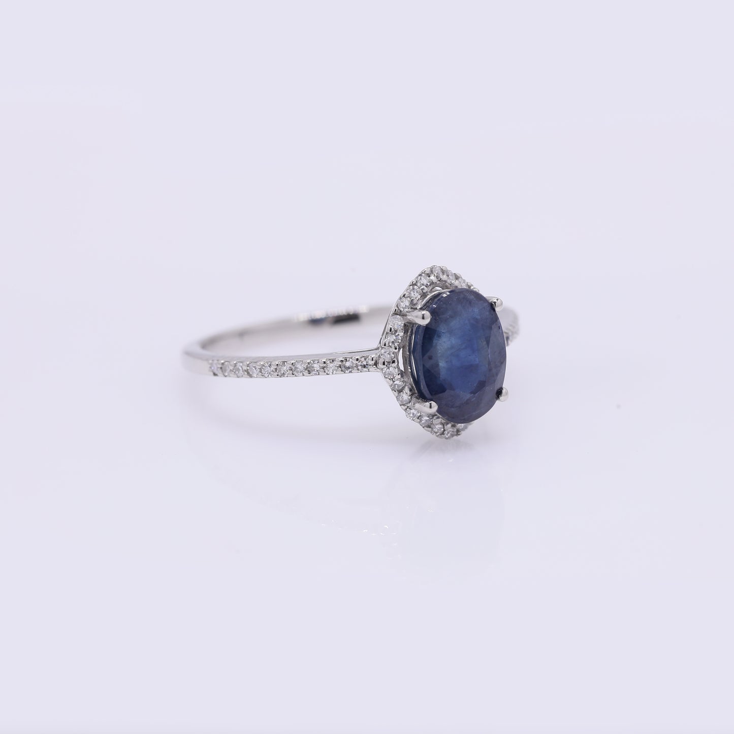 2.17 Ct Oval Mixed Cut Natural Sapphire 950 Platinum Ring