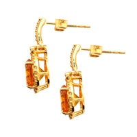 1.95 Ct Round Mixed Cut Natural Fire Opal 14K Gold Earrings