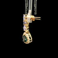 2.92 Ct Trillion Tourmaline 14K Gold Earrings