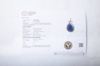 6.70 Ct Pear Mixed Cut Natural Corundum Sapphire 14K Gold Pendant