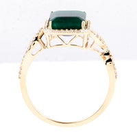 3.33 Ct Emerald Cut Natural Beryl Emerald 14K Gold Ring