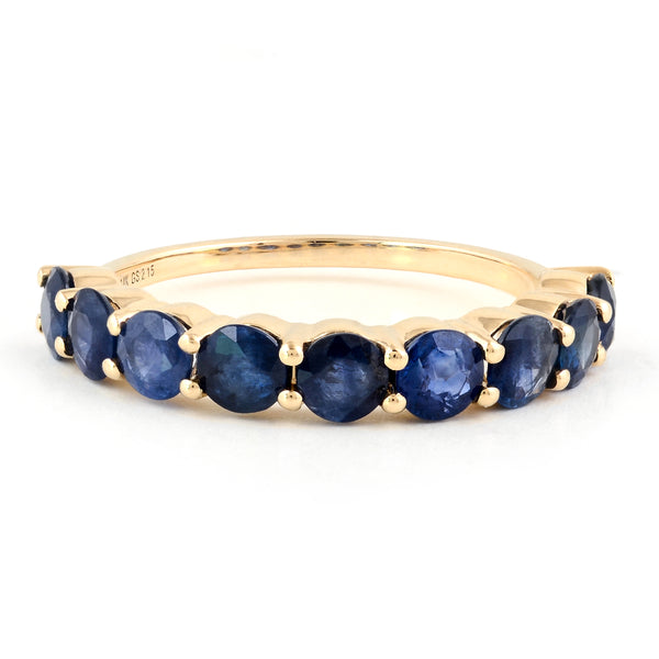 2.15 Ct Round Sapphire 14K Gold Ring