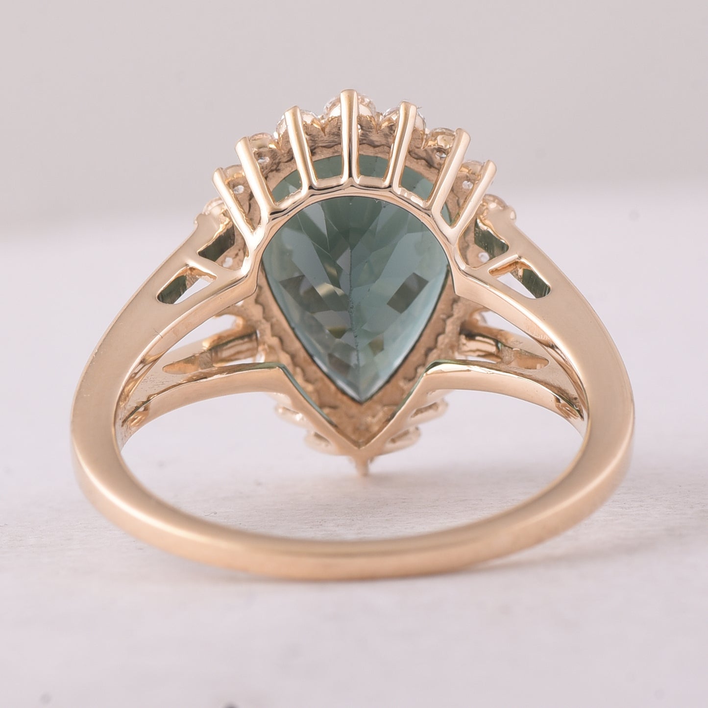 4.24 Ct Pear Tourmaline 9K Gold Ring