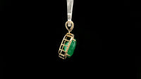 4.75 Ct Cushion Natural Emerald 14K Gold Pendant