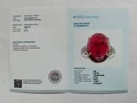 16.77 Ct Oval Cabochon Cut Natural Pink Tourmaline 14K Gold Ring