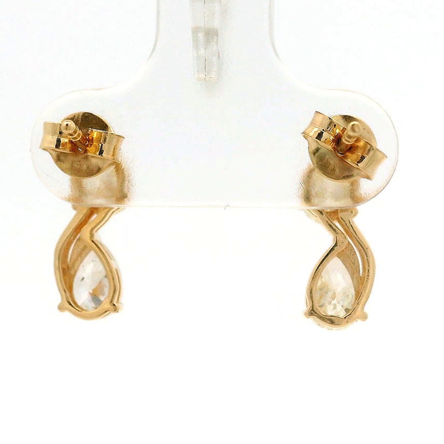 1.50 Ct Pear Diamond 14K Gold Earrings