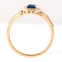 1.54 Ct Octagon Step Cut Natural Sapphire 14K Gold Ring