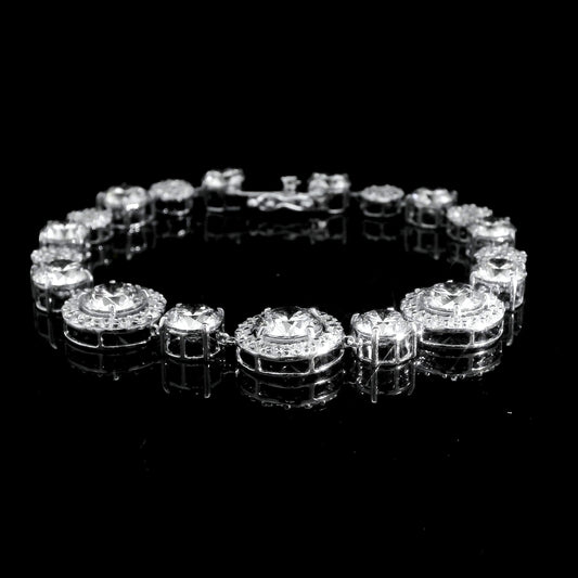 19.93 Ct Round Lab Grown Diamond 14K Gold Bracelet