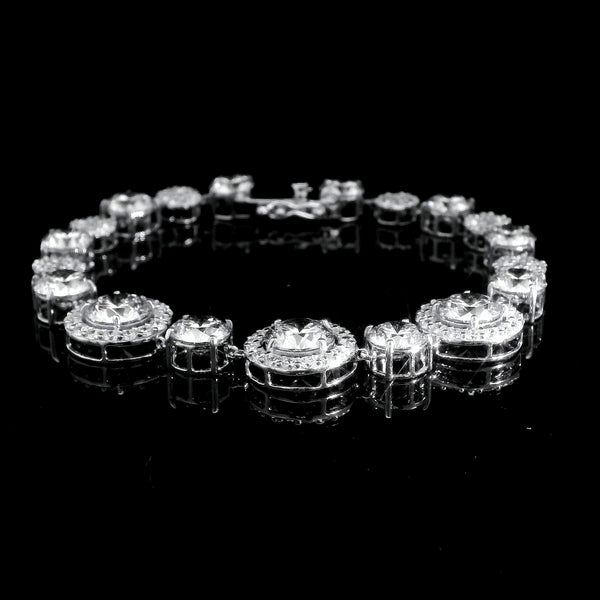 19.93 Ct Round Lab Grown Diamond 14K Gold Bracelet