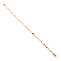 7.03 Ct Round Multi Sapphire 14K Gold Braclet