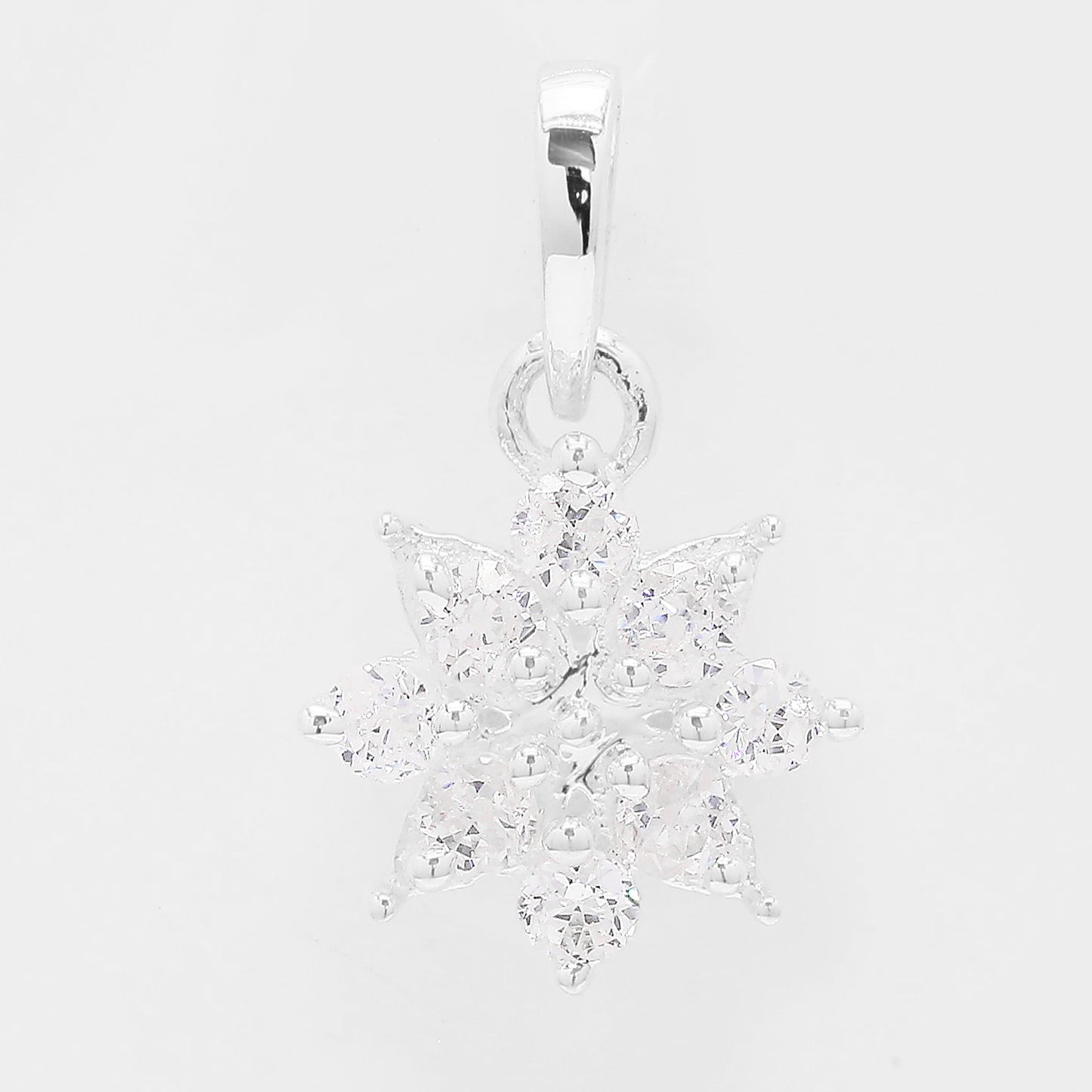 0.74 Ct Round Cubic Zirconia 925 Silver Pendant