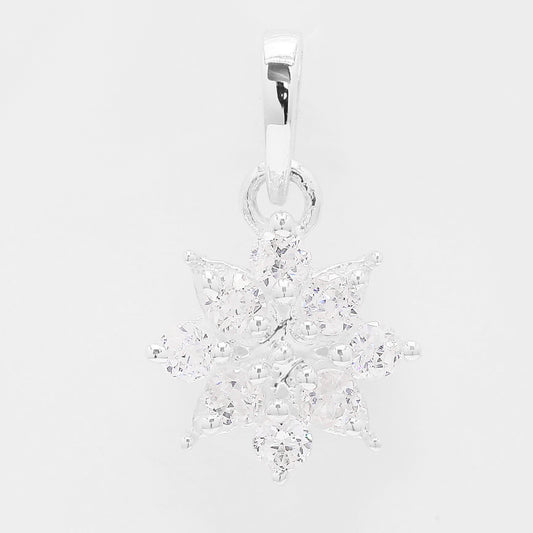 0.74 Ct Round Cubic Zirconia 925 Silver Pendant