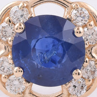 1.36 Ct Round Natural Sapphire 14K Gold Ring