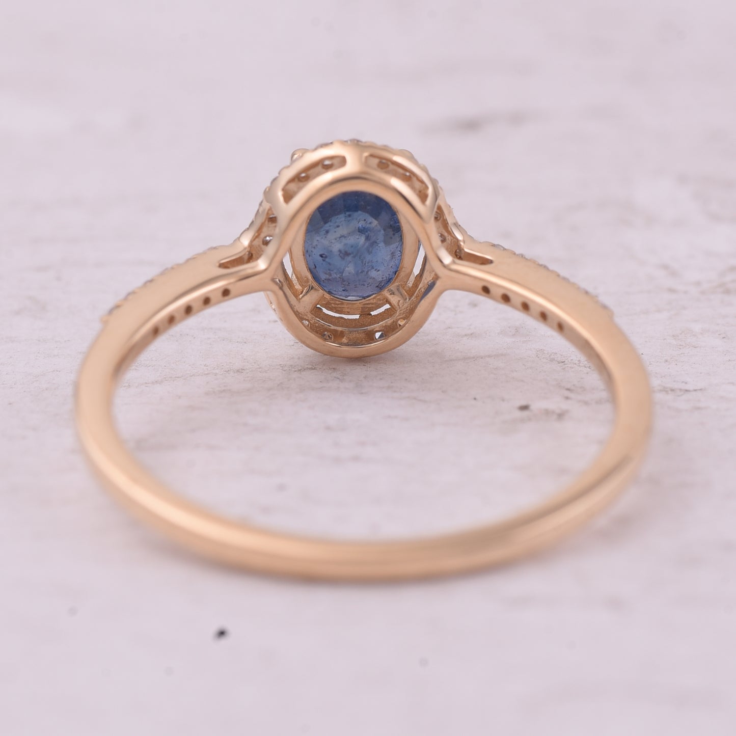 1.21 Ct Oval Mixed Cut Natural Sapphire 14K Gold Ring
