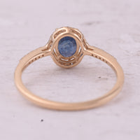1.21 Ct Oval Mixed Cut Natural Sapphire 14K Gold Ring