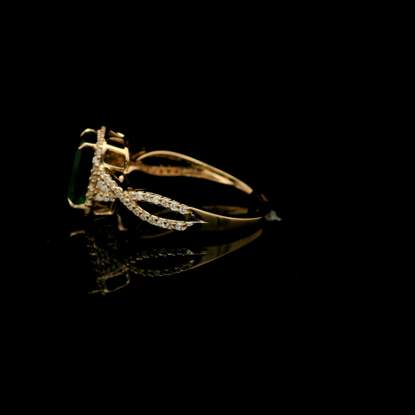 1.99 Ct Emerald Cut Lab Grown Emerald 14K Gold Ring
