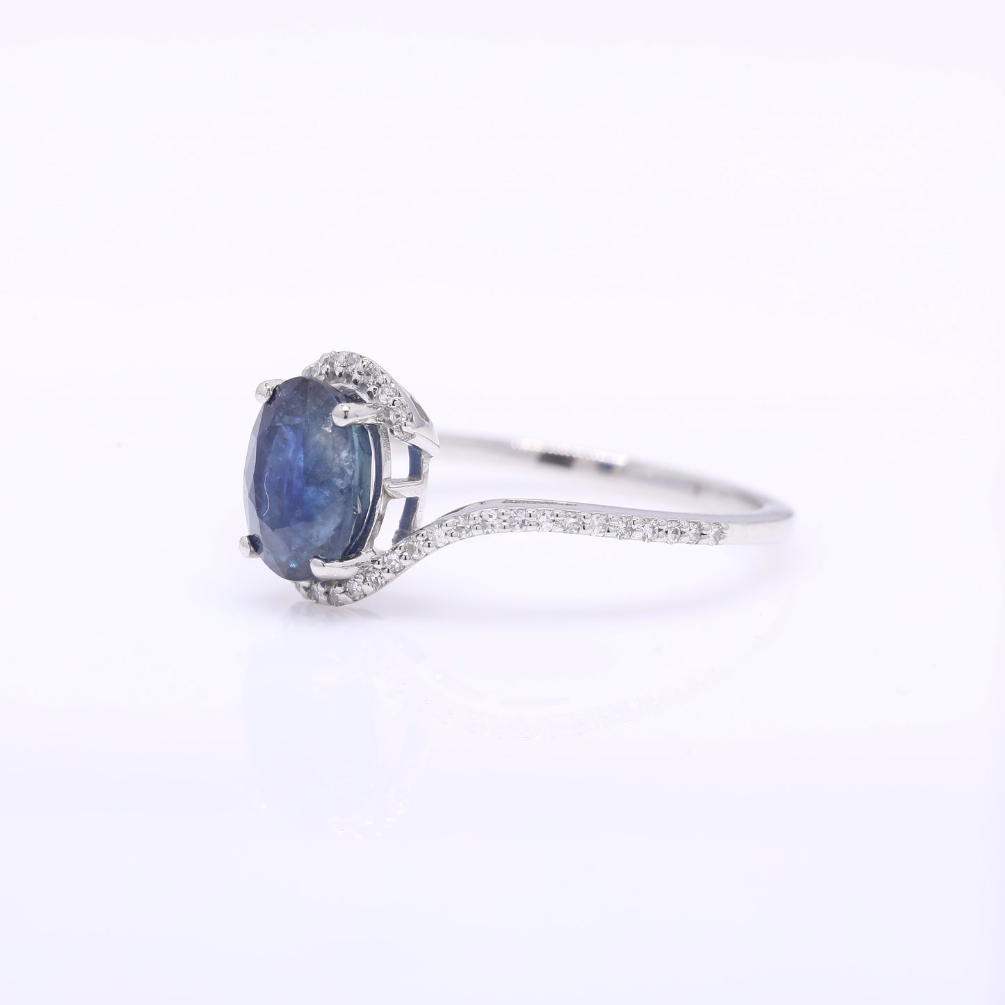 2.08 Ct Oval Mixed Cut Natural Sapphire 950 Platinum Ring
