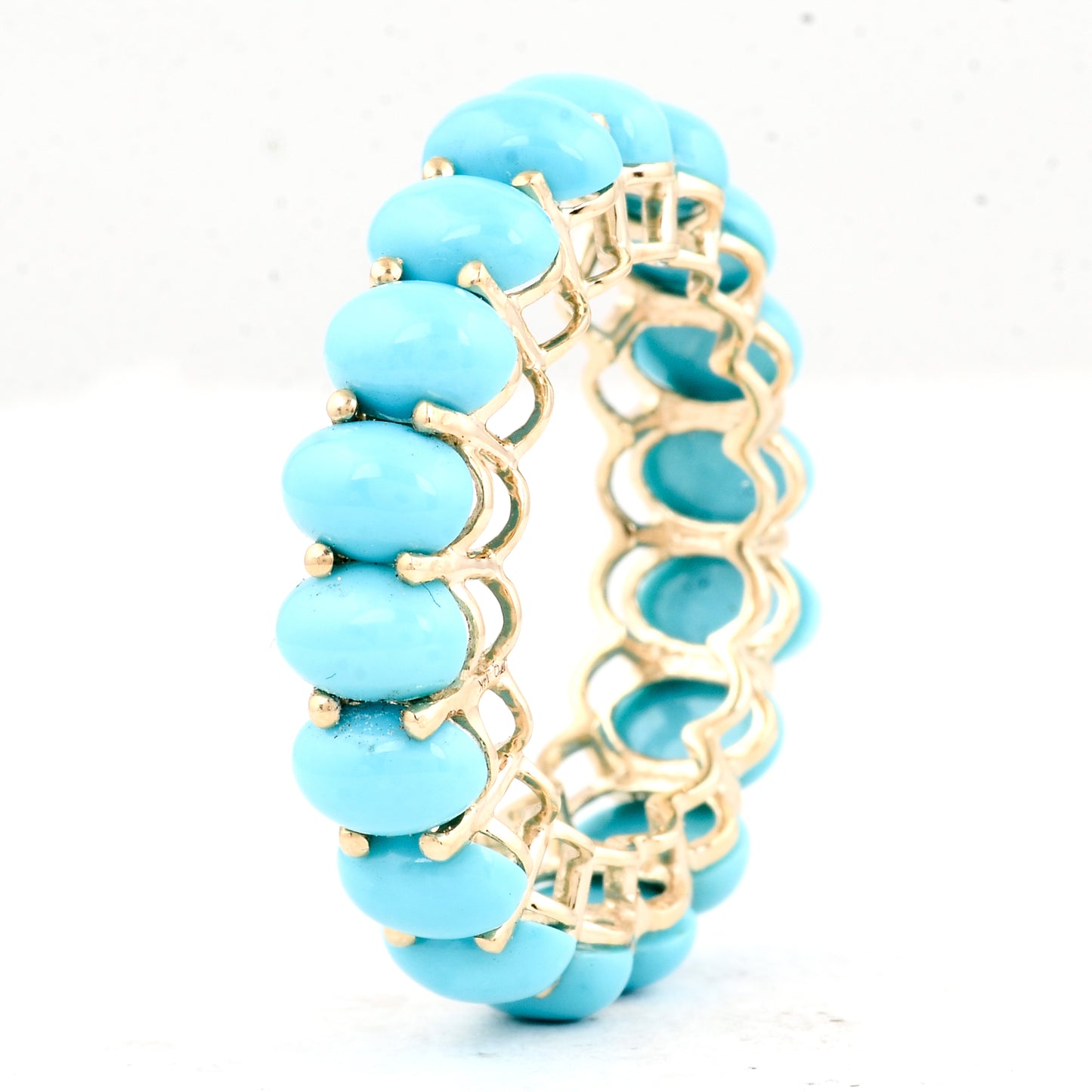 7.36 Ct Oval Turquoise 14K Gold Ring