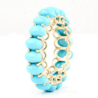 7.36 Ct Oval Turquoise 14K Gold Ring
