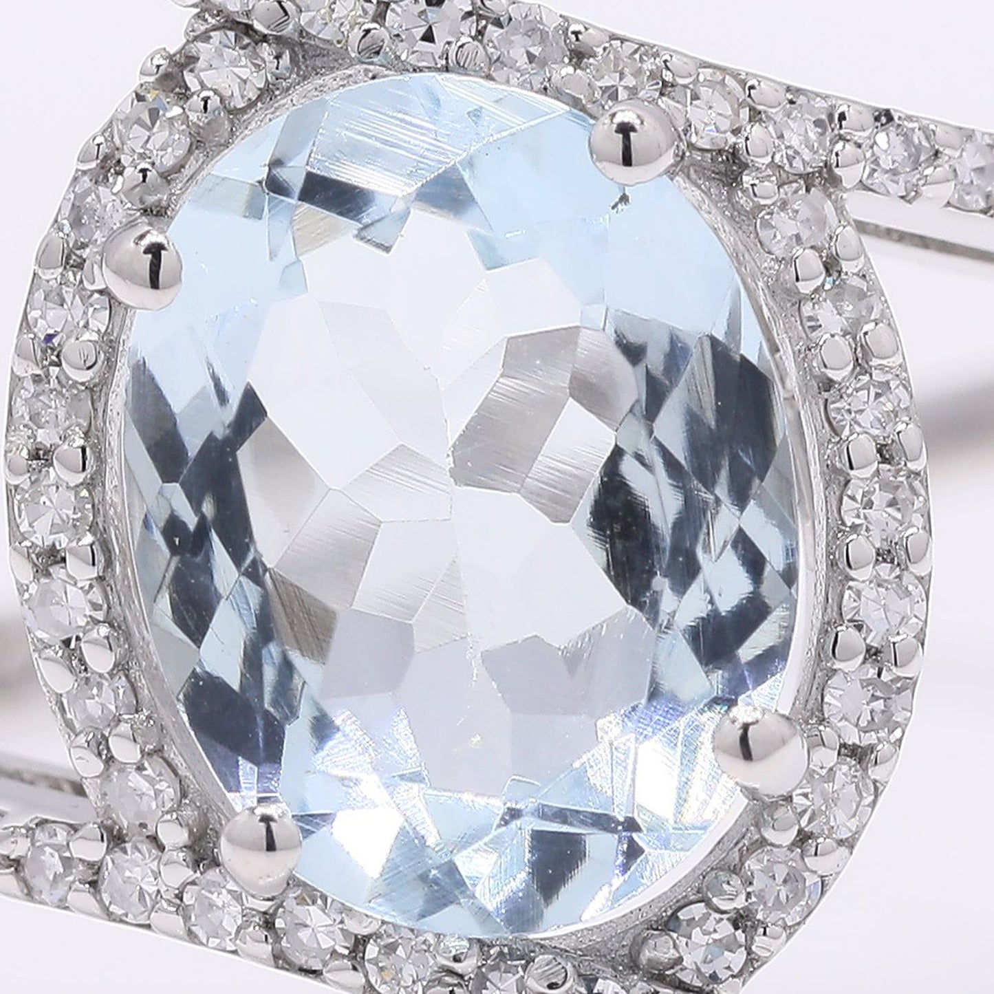 1.51 Ct Oval Mixed Cut Natural Aquamarine 950 Platinum Ring