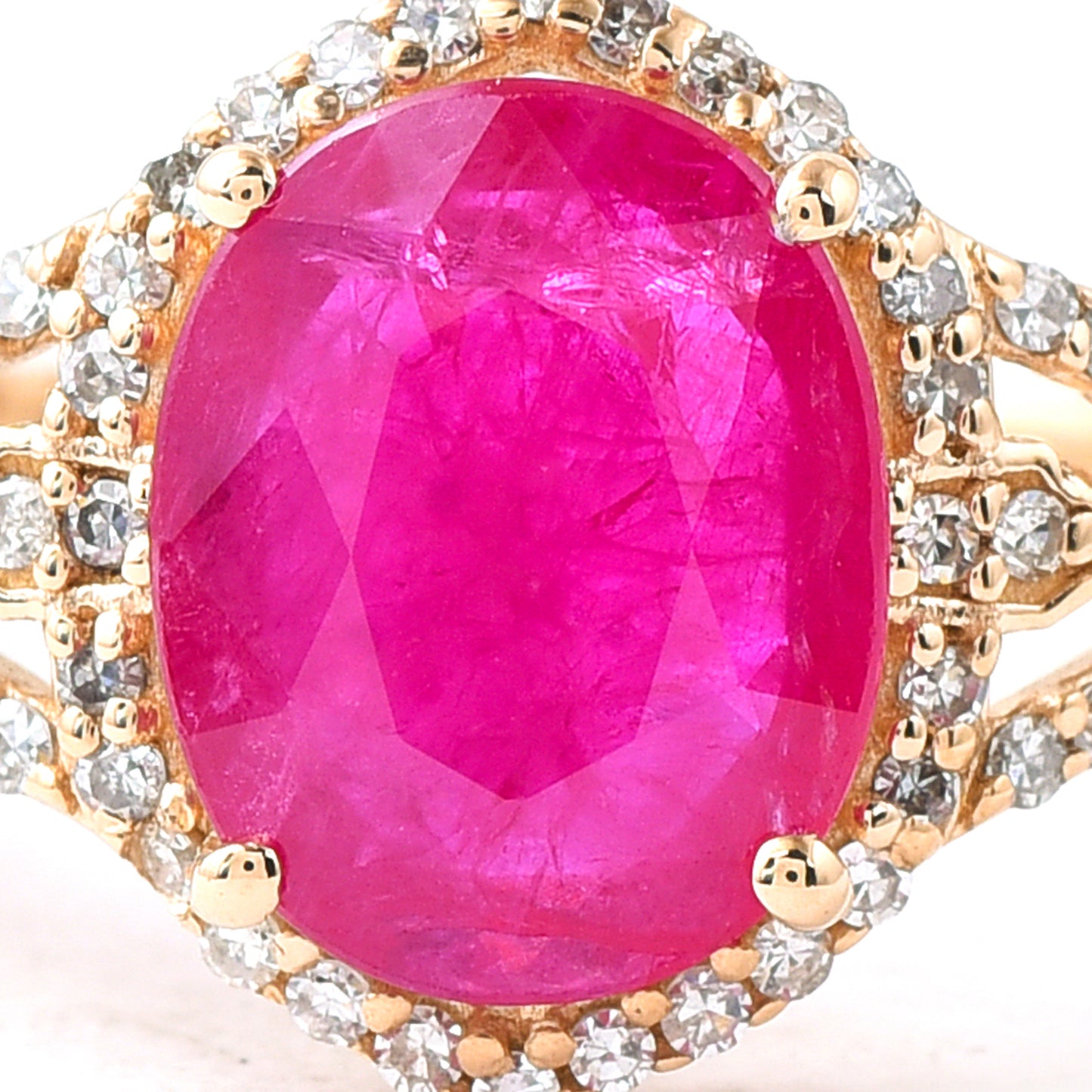 1.92 Ct Oval Mixed Cut Natural Ruby 14K Gold Ring