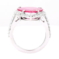 8.58 Ct Pear Ruby 950 Platinum Ring