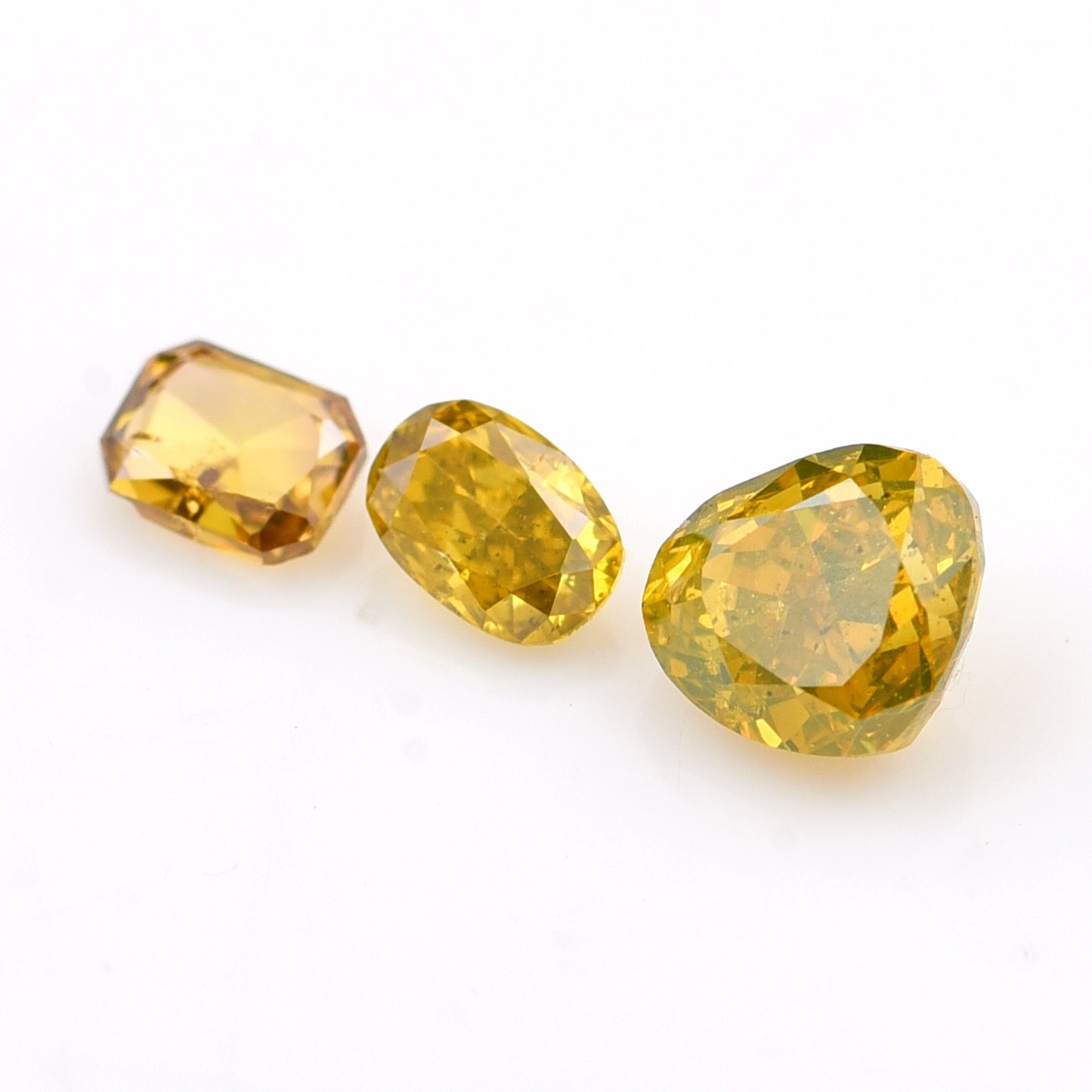 0.49 Yellow Diamond Heart, Oval, Octagon Loose Diamond